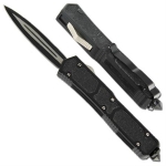 Нож с фронтальным выходом лезвия Microtech черный.